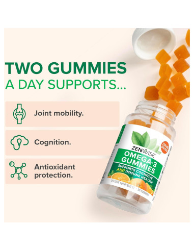 Gomitas Omega-3 Zenwise Health Naranja 200mg DHA/EPA 30 Unidades