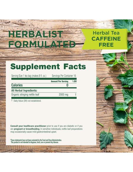 Té de Hoja de Ortiga Orgánica Medicinales Tradicionales - 48 Bolsitas Té de Hoja de Ortiga Orgánica Medicinales Tradicionales - 48 Bolsitas