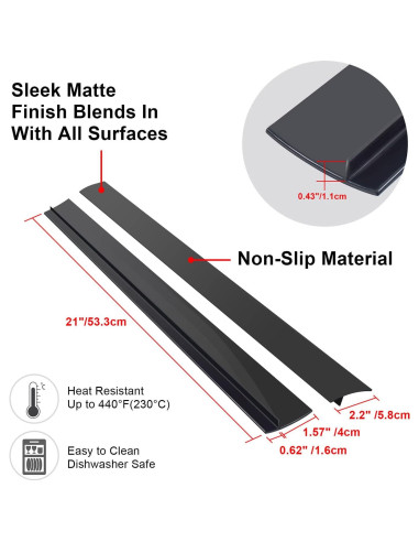 Cubierta de Espacio entre Estufa y Encimera SameTech 21" Negro