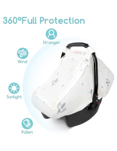 Cubierta de Asiento de Coche Muselina Bebé Cactus 360 2