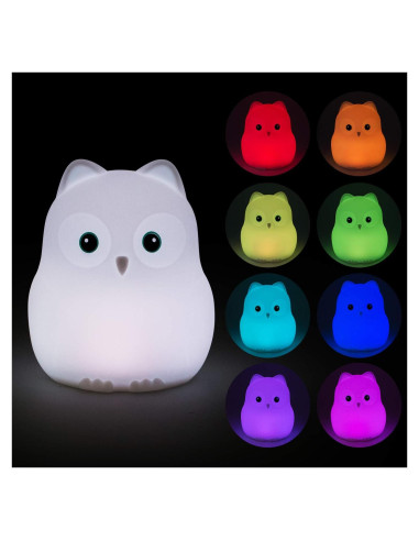 Luz Nocturna para Bebés Tecomax Pájaro, Control Táctil, 9 Colores