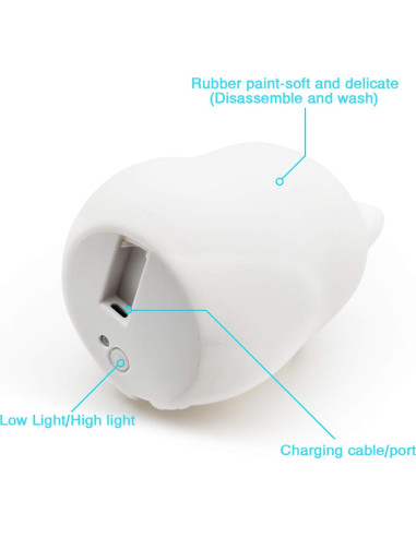 Luz Nocturna para Bebés Tecomax Pájaro, Control Táctil, 9 Colores