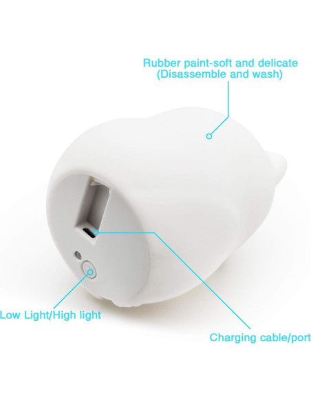 Luz Nocturna para Bebés Tecomax Pájaro, Control Táctil, 9 Colores Luz Nocturna para Bebés Tecomax Pájaro, Control Táctil, 9 Colores