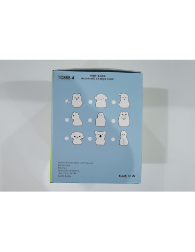 Luz Nocturna para Bebés Tecomax Pájaro, Control Táctil, 9 Colores