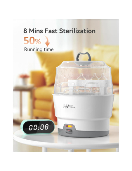 Esterilizador de Biberones HEYVALUE Blanco, 99.9% Germicida