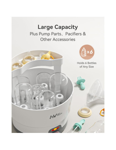 Esterilizador de Biberones HEYVALUE Blanco, 99.9% Germicida