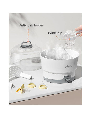 Esterilizador de Biberones HEYVALUE Blanco, 99.9% Germicida