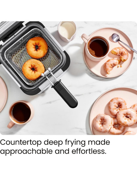 Freidora Compacta Chefman Fry Guy 1.5L Acero Inoxidable