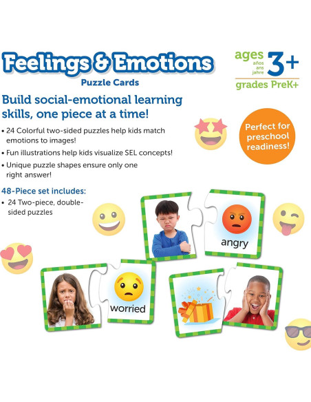 Rompecabezas de Sentimientos y Emociones Learning Resources - 48 Piezas