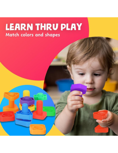 Skoolzy Set Montessori 12 Piezas Tuercas y Tornillos 18+ Meses Skoolzy Set Montessori 12 Piezas Tuercas y Tornillos 18+ Meses