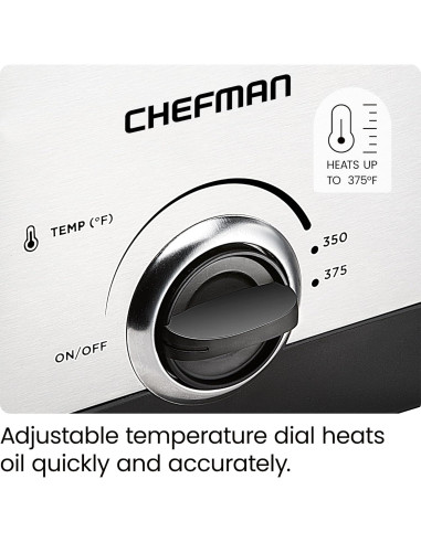 Freidora Compacta Chefman Fry Guy 1.5L Acero Inoxidable