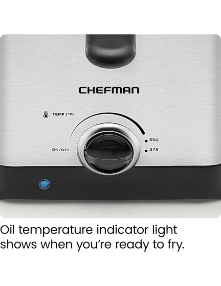 Freidora Compacta Chefman Fry Guy 1.5L Acero Inoxidable