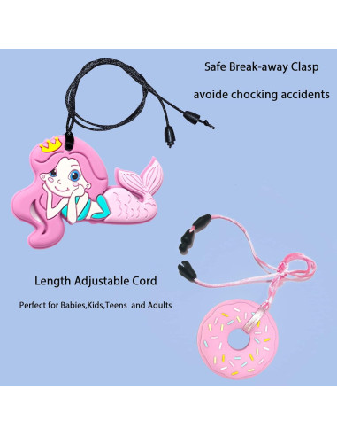 Collares Masticables Sensoriales 5 PCS Silicona Grado Alimentario