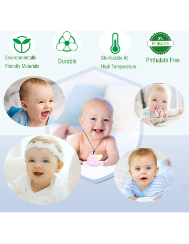 Collares Masticables Sensoriales 5 PCS Silicona Grado Alimentario