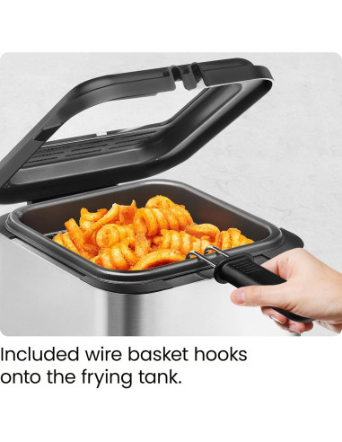 Freidora Compacta Chefman Fry Guy 1.5L Acero Inoxidable