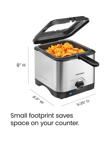 Freidora Compacta Chefman Fry Guy 1.5L Acero Inoxidable