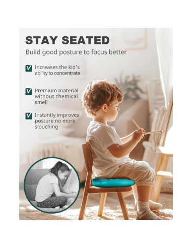 Cojín de Equilibrio Trideer 34 cm Turquesa con Bomba