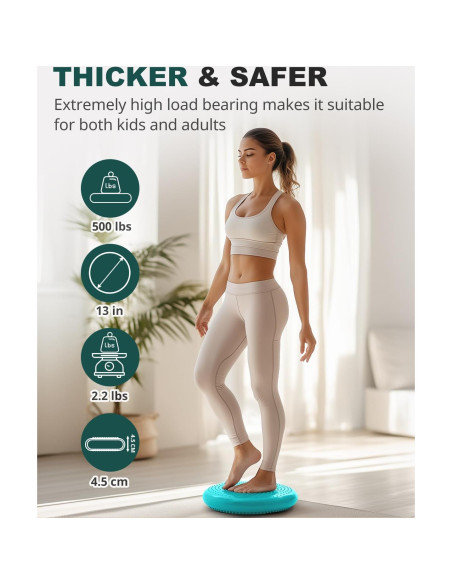 Cojín de Equilibrio Trideer 34 cm Turquesa con Bomba