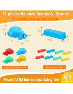 Piedras de Salto de Equilibrio HAPATOYS - 12 Piezas Multicolor 2