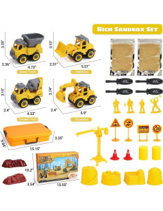 Conjunto de Juego de Arena OENUX con 0.99kg y Camiones 2