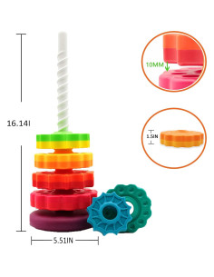 Juguete de Apilamiento Giratorio BYFWH para Bebés 0.55 kg 2
