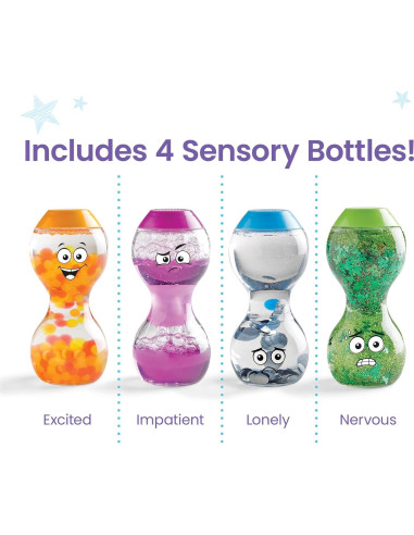 Botellas Sensoriales Hand2Mind - Emociones para Niños 4 Piezas