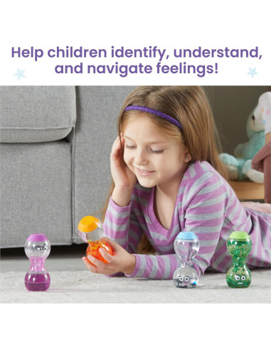 Botellas Sensoriales Hand2Mind - Emociones para Niños 4 Piezas