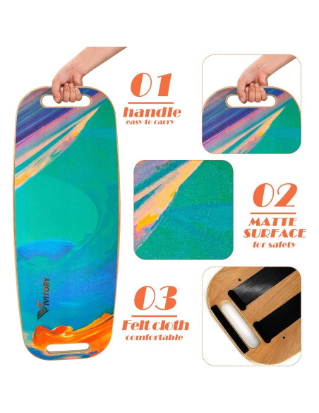 Tabla de Equilibrio VIVITORY con Mango y Rodillo Ajustable