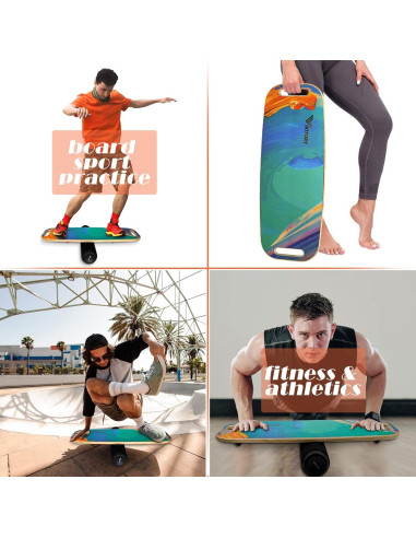 Tabla de Equilibrio VIVITORY con Mango y Rodillo Ajustable