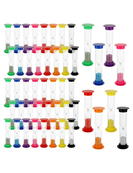 48 Relojes de Arena de 2 Minutos WOPPLXY Coloridos