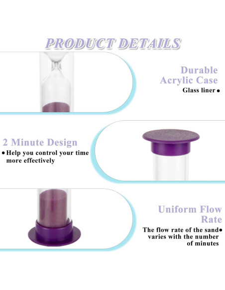 48 Relojes de Arena de 2 Minutos WOPPLXY Coloridos