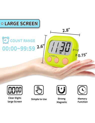 Temporizadores Digitales Magnéticos AOUCE Paquete de 2