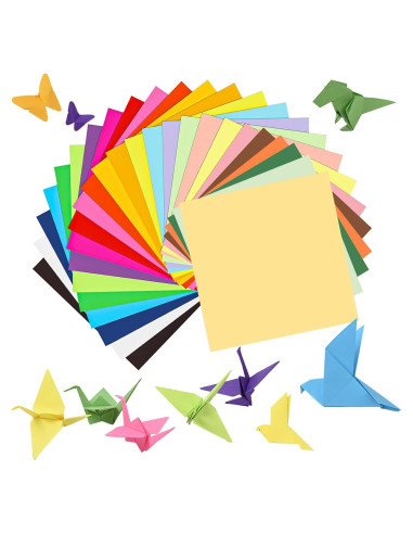 300 Hojas de Papel Origami SiluFlorid 6x6 cm Doble Cara