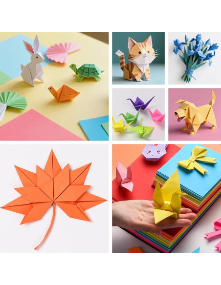 300 Hojas de Papel Origami SiluFlorid 6x6 cm Doble Cara