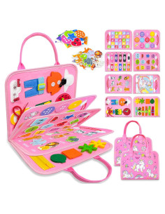Tablero Ocupado Montessori Walenty Unicornio Rosa 8 Páginas