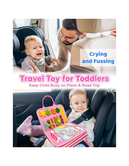 Tablero Ocupado Montessori Walenty Unicornio Rosa 8 Páginas