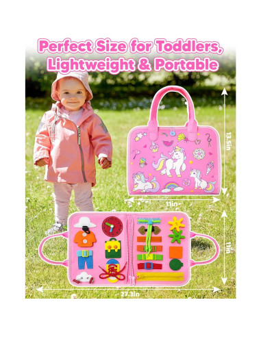 Tablero Ocupado Montessori Walenty Unicornio Rosa 8 Páginas