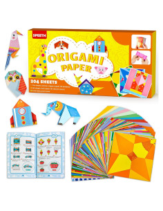 Papel de Origami Colorido SPEETH 204 Hojas 72 Patrones