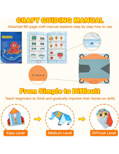 Papel de Origami Colorido SPEETH 204 Hojas 72 Patrones 2