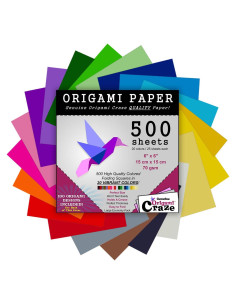 Papel de Origami 500 Hojas 15x15 cm Origami Craze 20 Colores