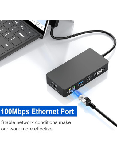 Dock Microsoft Surface 11 en 1 Triple Pantalla 4K HDMI VGA