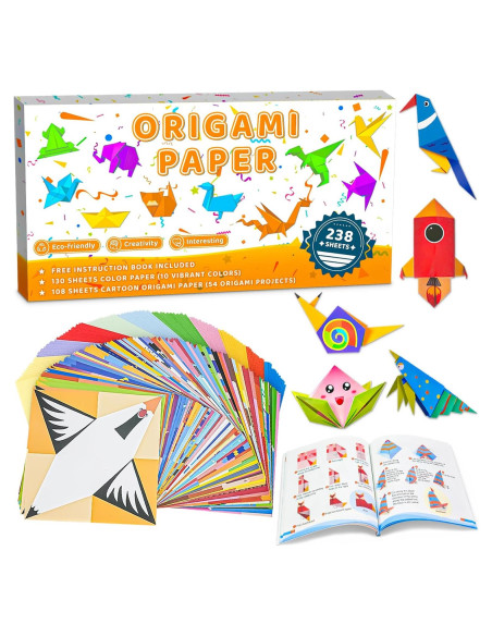 Kit de Origami Mobyke 238 Hojas para Niños con Instrucciones