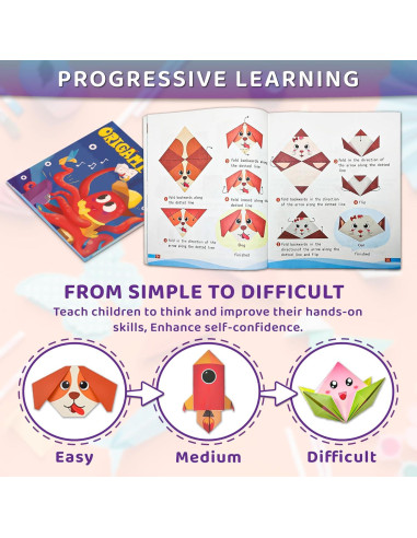 Kit de Origami Mobyke 238 Hojas para Niños con Instrucciones