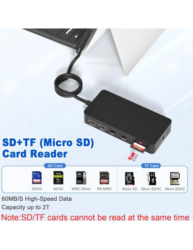 Dock Microsoft Surface 11 en 1 Triple Pantalla 4K HDMI VGA