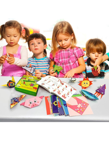 Kit de Origami Firstop 308 Hojas 14x14 cm con Guía