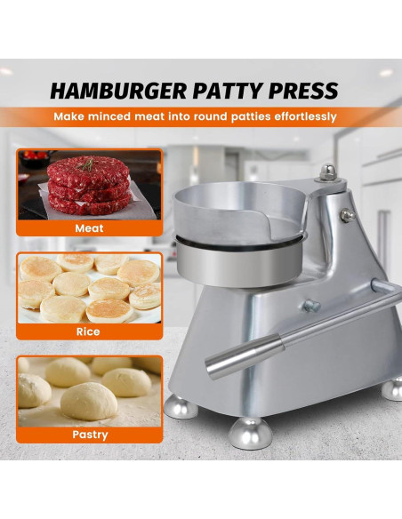 Prensa de Hamburguesas Hakka SL-035 Acero Inoxidable 3 en 1