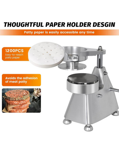 Prensa de Hamburguesas Hakka SL-035 Acero Inoxidable 3 en 1