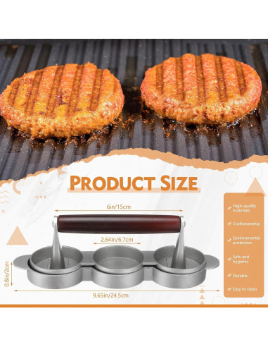 Prensa para Mini Hamburguesas Teenyyou 3 Moldes 24.5 cm
