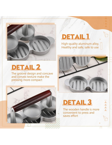 Prensa para Mini Hamburguesas Teenyyou 3 Moldes 24.5 cm