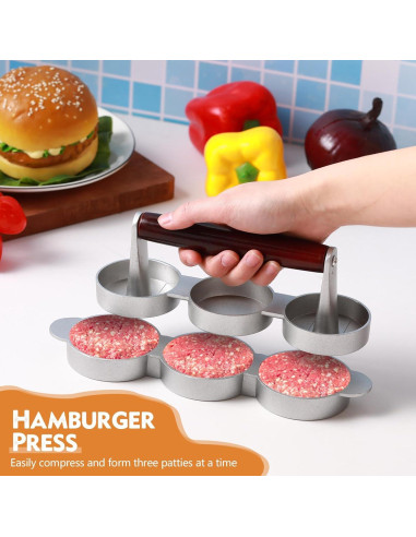 Prensa para Mini Hamburguesas Teenyyou 3 Moldes 24.5 cm